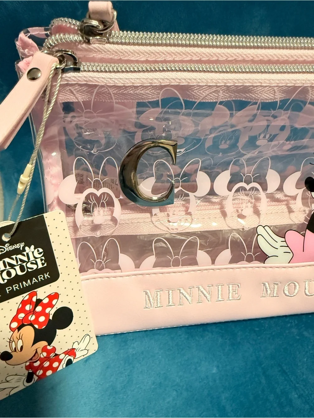 Disney Minnie Mouse Pink Clear Cosmetic Pouch